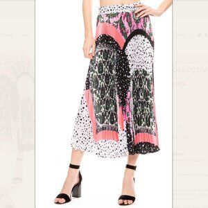 DELFI COLLECTIVE Clara Patchwork Pleated Skirt LG